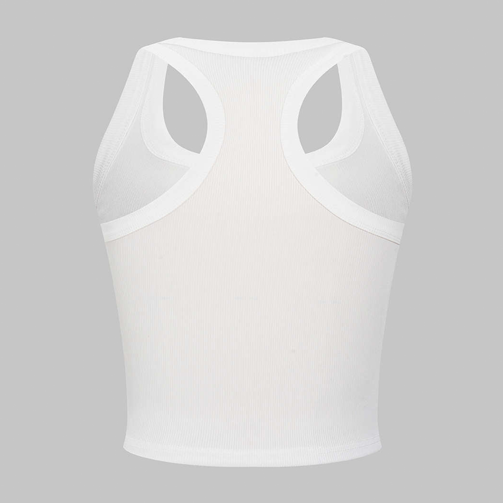 U‑Neck Ribbed Cropped Sleeveless Tank Top
